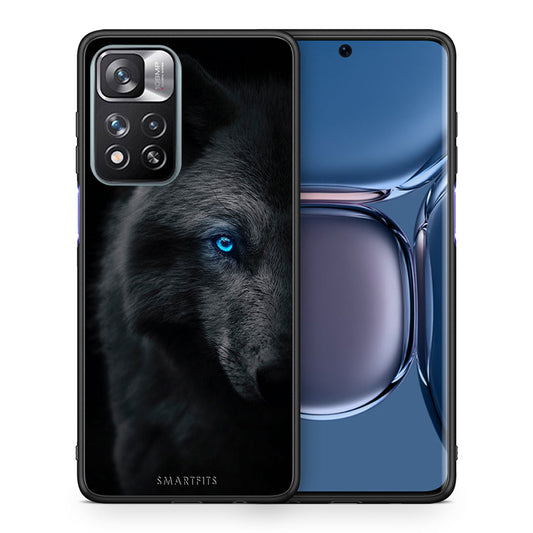 Θήκη Xiaomi Redmi Note 11 Pro/11 Pro+ Dark Wolf από τη Smartfits με σχέδιο στο πίσω μέρος και μαύρο περίβλημα | Xiaomi Redmi Note 11 Pro/11 Pro+ Dark Wolf case with colorful back and black bezels