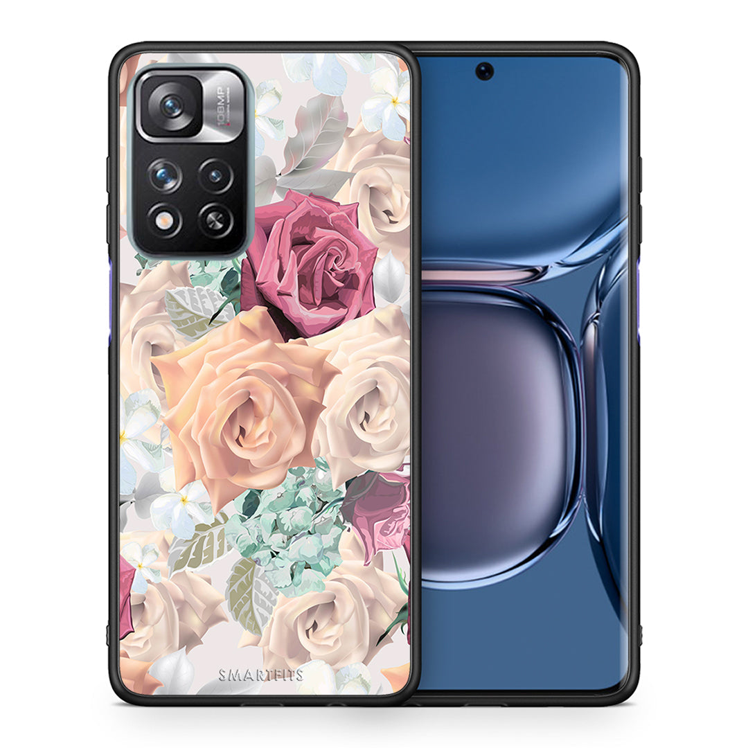 Θήκη Xiaomi Redmi Note 11 Pro/11 Pro+ Bouquet Floral από τη Smartfits με σχέδιο στο πίσω μέρος και μαύρο περίβλημα | Xiaomi Redmi Note 11 Pro/11 Pro+ Bouquet Floral case with colorful back and black bezels