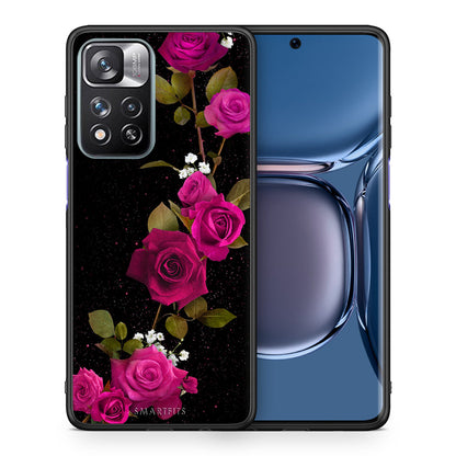 Θήκη Xiaomi Redmi Note 11 Pro/11 Pro+ Red Roses Flower από τη Smartfits με σχέδιο στο πίσω μέρος και μαύρο περίβλημα | Xiaomi Redmi Note 11 Pro/11 Pro+ Red Roses Flower case with colorful back and black bezels