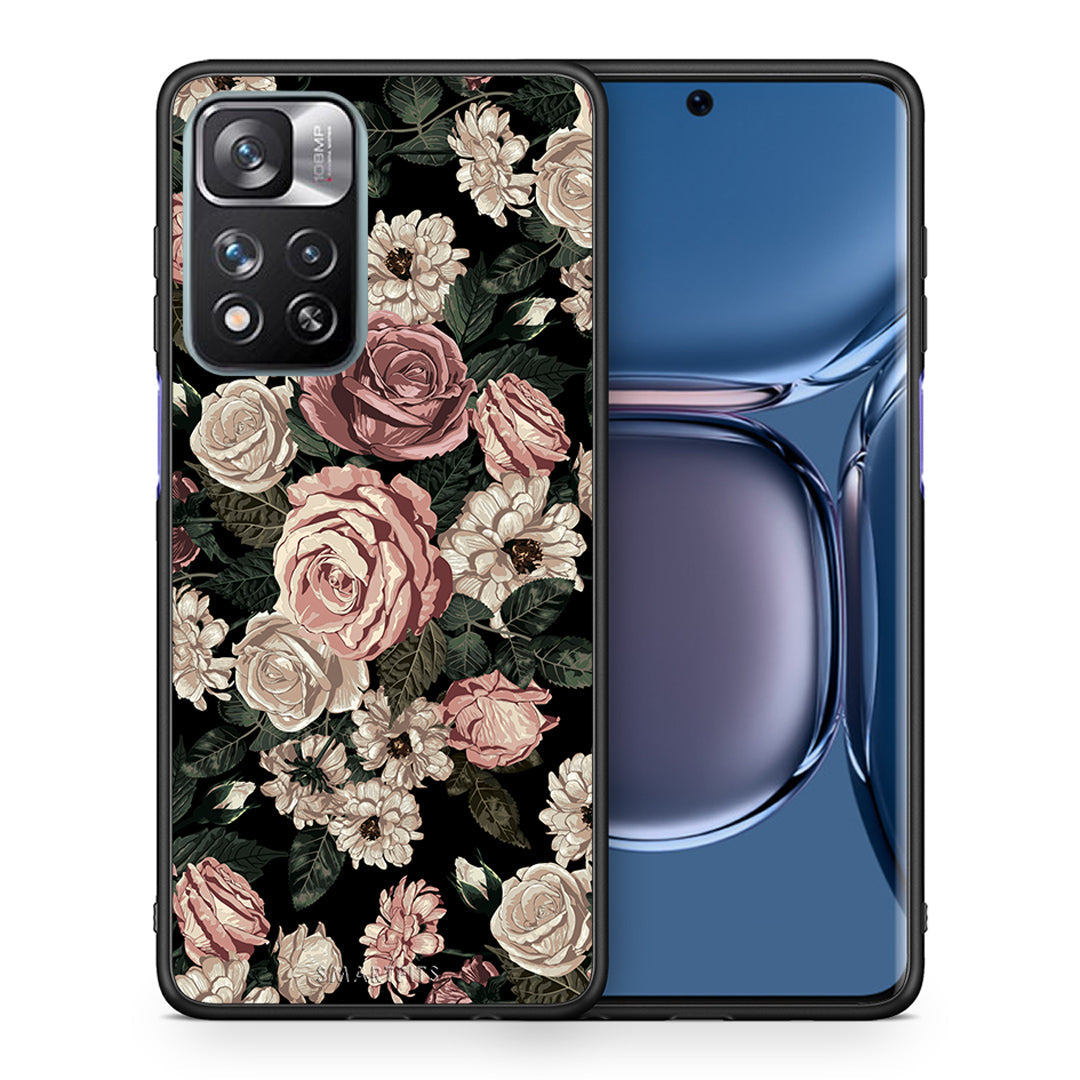 Θήκη Xiaomi Redmi Note 11 Pro/11 Pro+ Wild Roses Flower από τη Smartfits με σχέδιο στο πίσω μέρος και μαύρο περίβλημα | Xiaomi Redmi Note 11 Pro/11 Pro+ Wild Roses Flower case with colorful back and black bezels