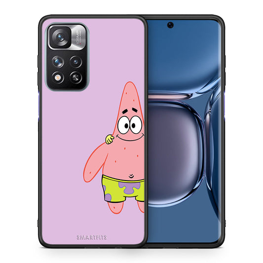 Θήκη Xiaomi Redmi Note 11 Pro/11 Pro+ Friends Patrick από τη Smartfits με σχέδιο στο πίσω μέρος και μαύρο περίβλημα | Xiaomi Redmi Note 11 Pro/11 Pro+ Friends Patrick case with colorful back and black bezels