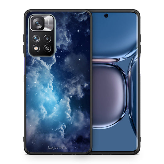 Θήκη Xiaomi Redmi Note 11 Pro/11 Pro+ Blue Sky Galaxy από τη Smartfits με σχέδιο στο πίσω μέρος και μαύρο περίβλημα | Xiaomi Redmi Note 11 Pro/11 Pro+ Blue Sky Galaxy case with colorful back and black bezels
