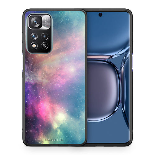 Θήκη Xiaomi Redmi Note 11 Pro/11 Pro+ Rainbow Galaxy από τη Smartfits με σχέδιο στο πίσω μέρος και μαύρο περίβλημα | Xiaomi Redmi Note 11 Pro/11 Pro+ Rainbow Galaxy case with colorful back and black bezels