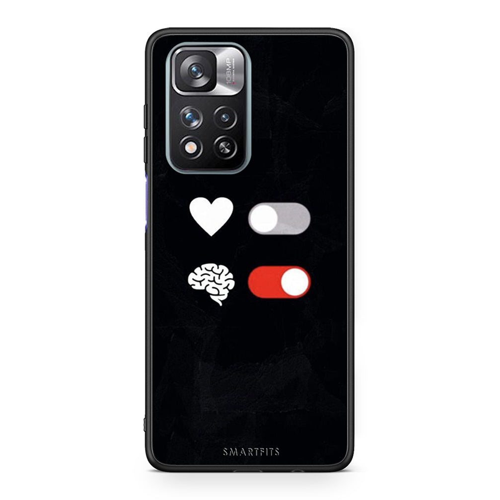 Xiaomi Redmi Note 11 Pro / 11 Pro+ Heart Vs Brain Θήκη Αγίου Βαλεντίνου από τη Smartfits με σχέδιο στο πίσω μέρος και μαύρο περίβλημα | Smartphone case with colorful back and black bezels by Smartfits
