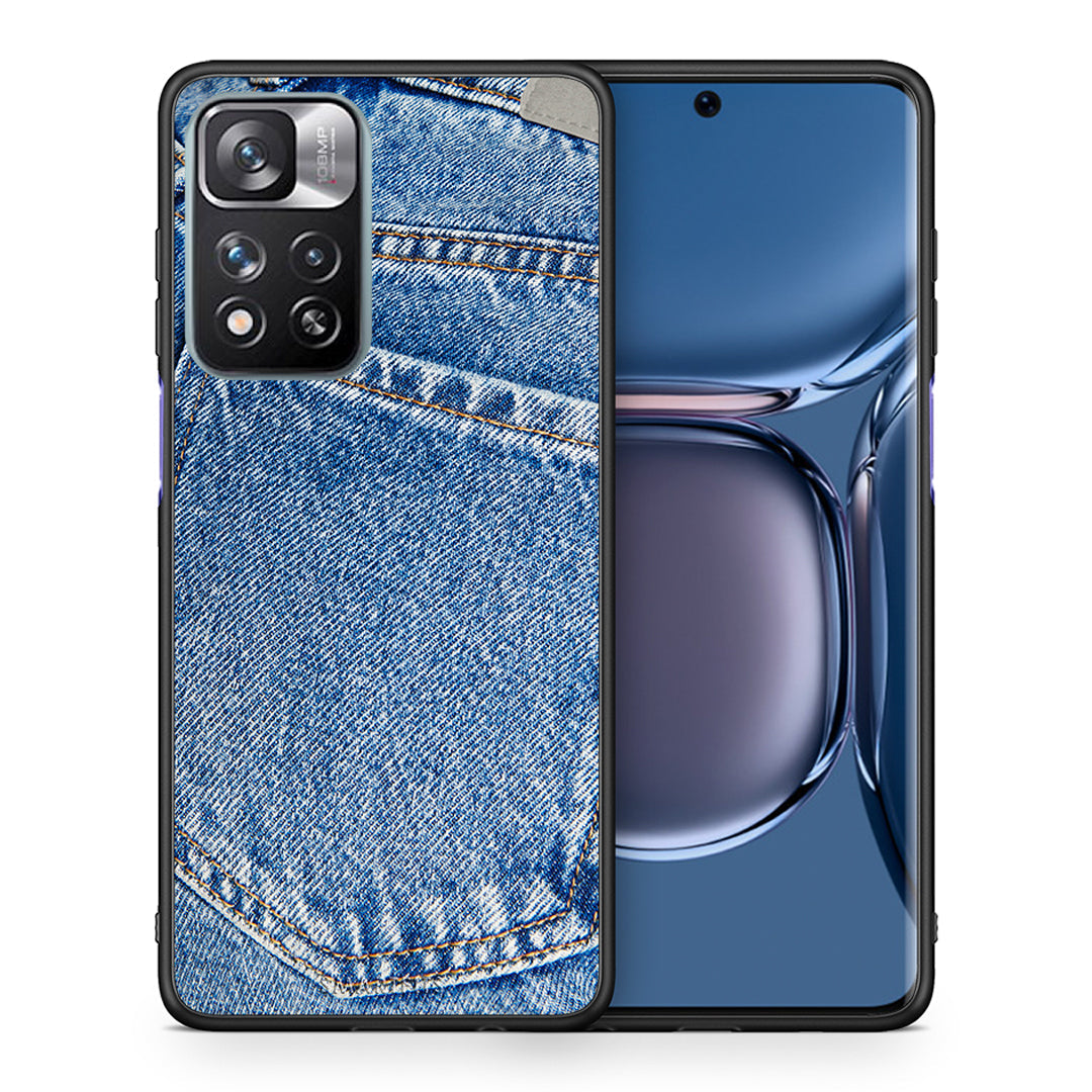 Θήκη Xiaomi Redmi Note 11 Pro/11 Pro+ Jeans Pocket από τη Smartfits με σχέδιο στο πίσω μέρος και μαύρο περίβλημα | Xiaomi Redmi Note 11 Pro/11 Pro+ Jeans Pocket case with colorful back and black bezels