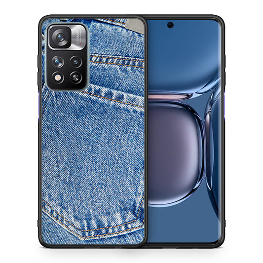Θήκη Xiaomi Redmi Note 11 Pro/11 Pro+ Jeans Pocket από τη Smartfits με σχέδιο στο πίσω μέρος και μαύρο περίβλημα | Xiaomi Redmi Note 11 Pro/11 Pro+ Jeans Pocket case with colorful back and black bezels