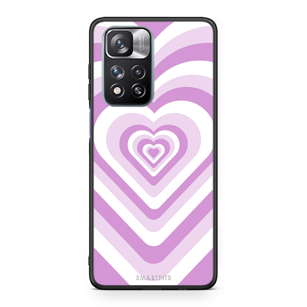 Xiaomi Redmi Note 11 Pro/11 Pro+ Lilac Hearts θήκη από τη Smartfits με σχέδιο στο πίσω μέρος και μαύρο περίβλημα | Smartphone case with colorful back and black bezels by Smartfits