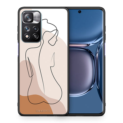 Θήκη Xiaomi Redmi Note 11 Pro/11 Pro+ LineArt Woman από τη Smartfits με σχέδιο στο πίσω μέρος και μαύρο περίβλημα | Xiaomi Redmi Note 11 Pro/11 Pro+ LineArt Woman case with colorful back and black bezels