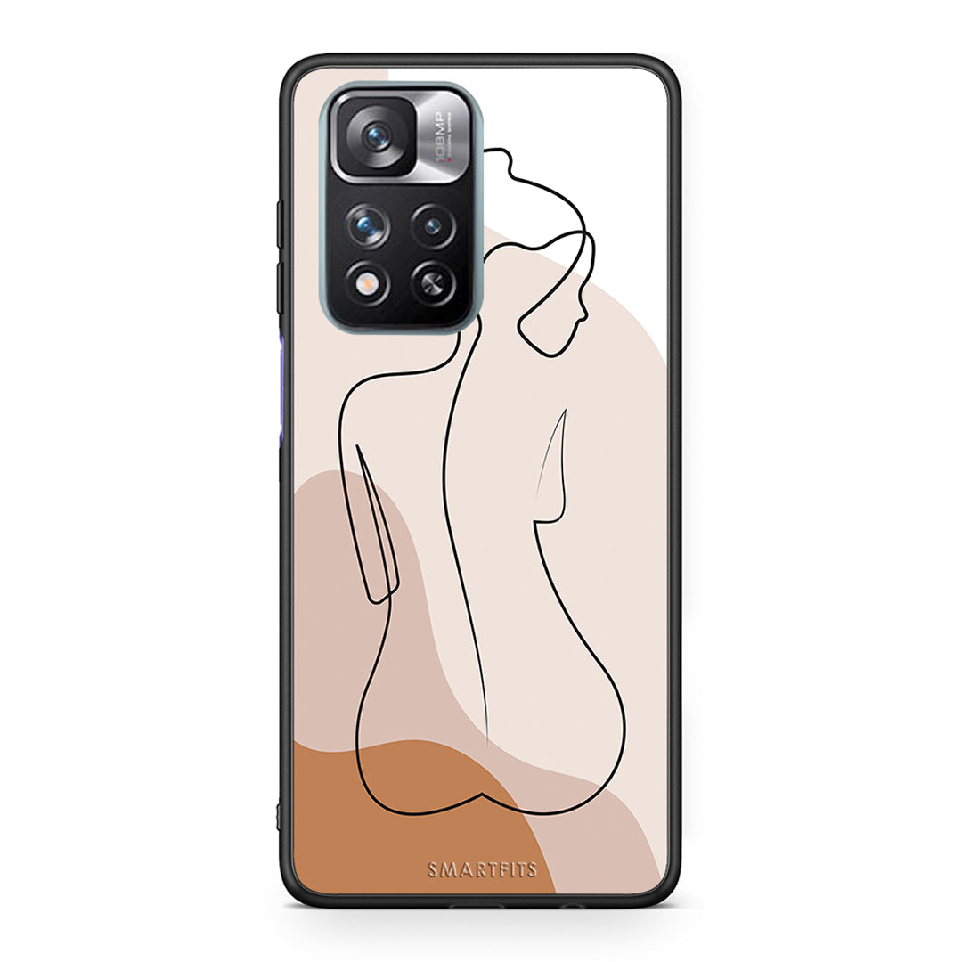 Xiaomi Redmi Note 11 Pro/11 Pro+ LineArt Woman θήκη από τη Smartfits με σχέδιο στο πίσω μέρος και μαύρο περίβλημα | Smartphone case with colorful back and black bezels by Smartfits