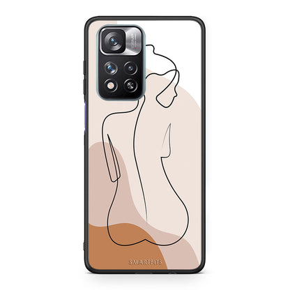 Xiaomi Redmi Note 11 Pro/11 Pro+ LineArt Woman θήκη από τη Smartfits με σχέδιο στο πίσω μέρος και μαύρο περίβλημα | Smartphone case with colorful back and black bezels by Smartfits