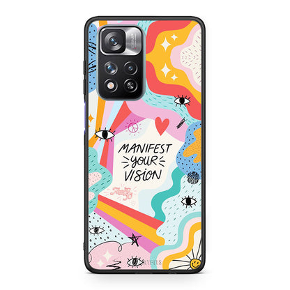 Xiaomi Redmi Note 11 Pro/11 Pro+ Manifest Your Vision θήκη από τη Smartfits με σχέδιο στο πίσω μέρος και μαύρο περίβλημα | Smartphone case with colorful back and black bezels by Smartfits