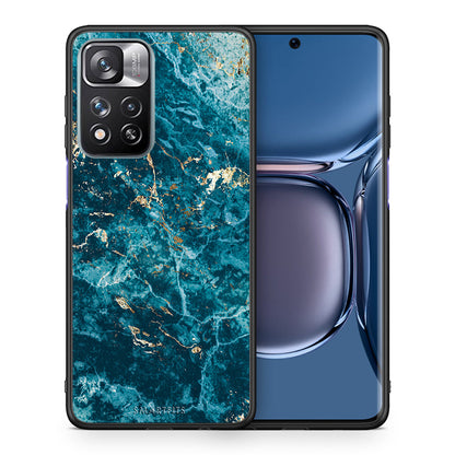 Θήκη Xiaomi Redmi Note 11 Pro/11 Pro+ Marble Blue από τη Smartfits με σχέδιο στο πίσω μέρος και μαύρο περίβλημα | Xiaomi Redmi Note 11 Pro/11 Pro+ Marble Blue case with colorful back and black bezels