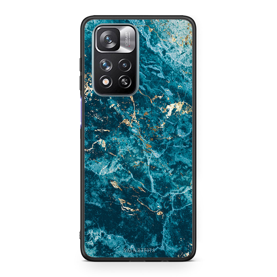 Xiaomi Redmi Note 11 Pro/11 Pro+ Marble Blue θήκη από τη Smartfits με σχέδιο στο πίσω μέρος και μαύρο περίβλημα | Smartphone case with colorful back and black bezels by Smartfits