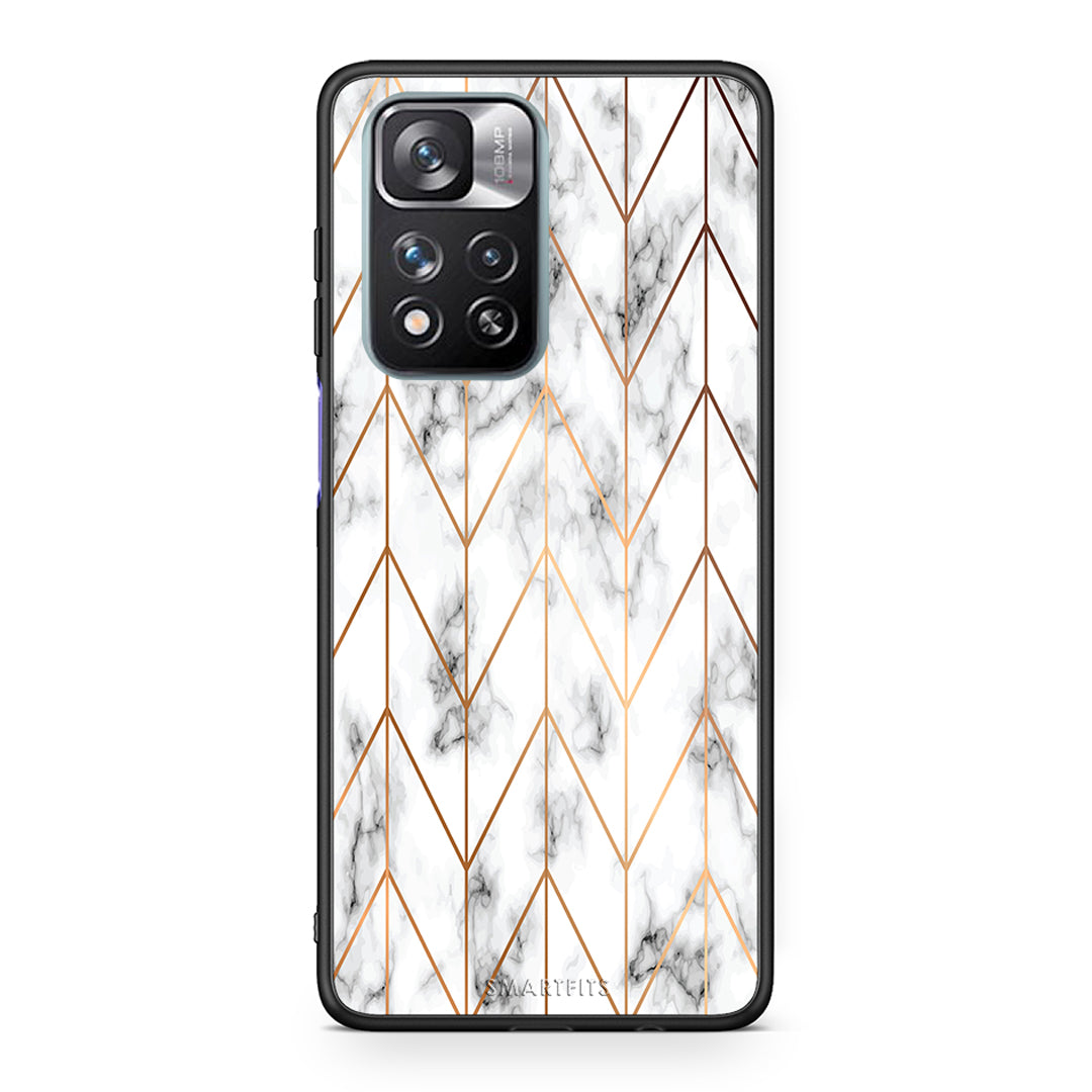 44 - Xiaomi Redmi Note 11 Pro/11 Pro+ Gold Geometric Marble case, cover, bumper