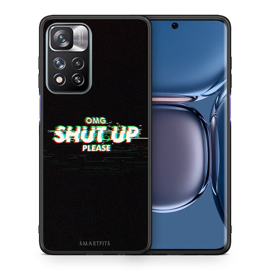 Θήκη Xiaomi Redmi Note 11 Pro/11 Pro+ OMG ShutUp από τη Smartfits με σχέδιο στο πίσω μέρος και μαύρο περίβλημα | Xiaomi Redmi Note 11 Pro/11 Pro+ OMG ShutUp case with colorful back and black bezels