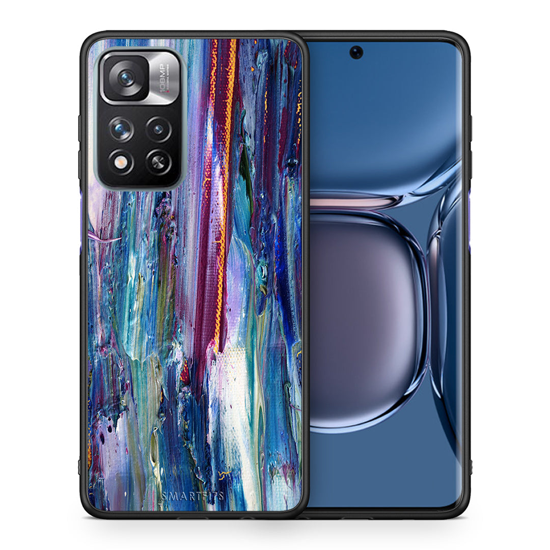 Θήκη Xiaomi Redmi Note 11 Pro/11 Pro+ Winter Paint από τη Smartfits με σχέδιο στο πίσω μέρος και μαύρο περίβλημα | Xiaomi Redmi Note 11 Pro/11 Pro+ Winter Paint case with colorful back and black bezels