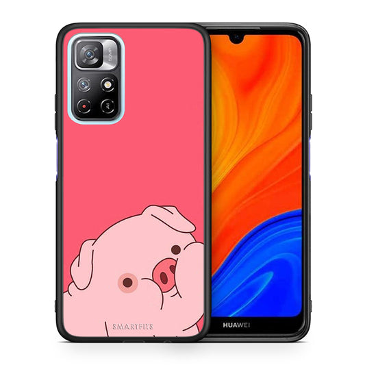 Θήκη Αγίου Βαλεντίνου Xiaomi Redmi Note 11 Pro / 11 Pro+ Pig Love 1 από τη Smartfits με σχέδιο στο πίσω μέρος και μαύρο περίβλημα | Xiaomi Redmi Note 11 Pro / 11 Pro+ Pig Love 1 case with colorful back and black bezels