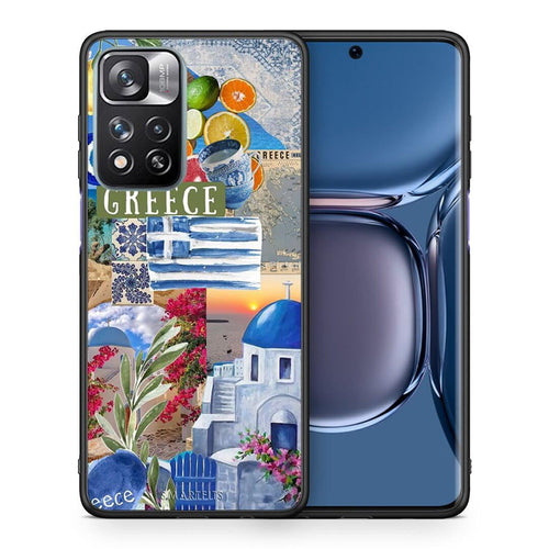 Θήκη Xiaomi Redmi Note 11 Pro / 11 Pro+ All Greek από τη Smartfits με σχέδιο στο πίσω μέρος και μαύρο περίβλημα | Xiaomi Redmi Note 11 Pro / 11 Pro+ All Greek case with colorful back and black bezels
