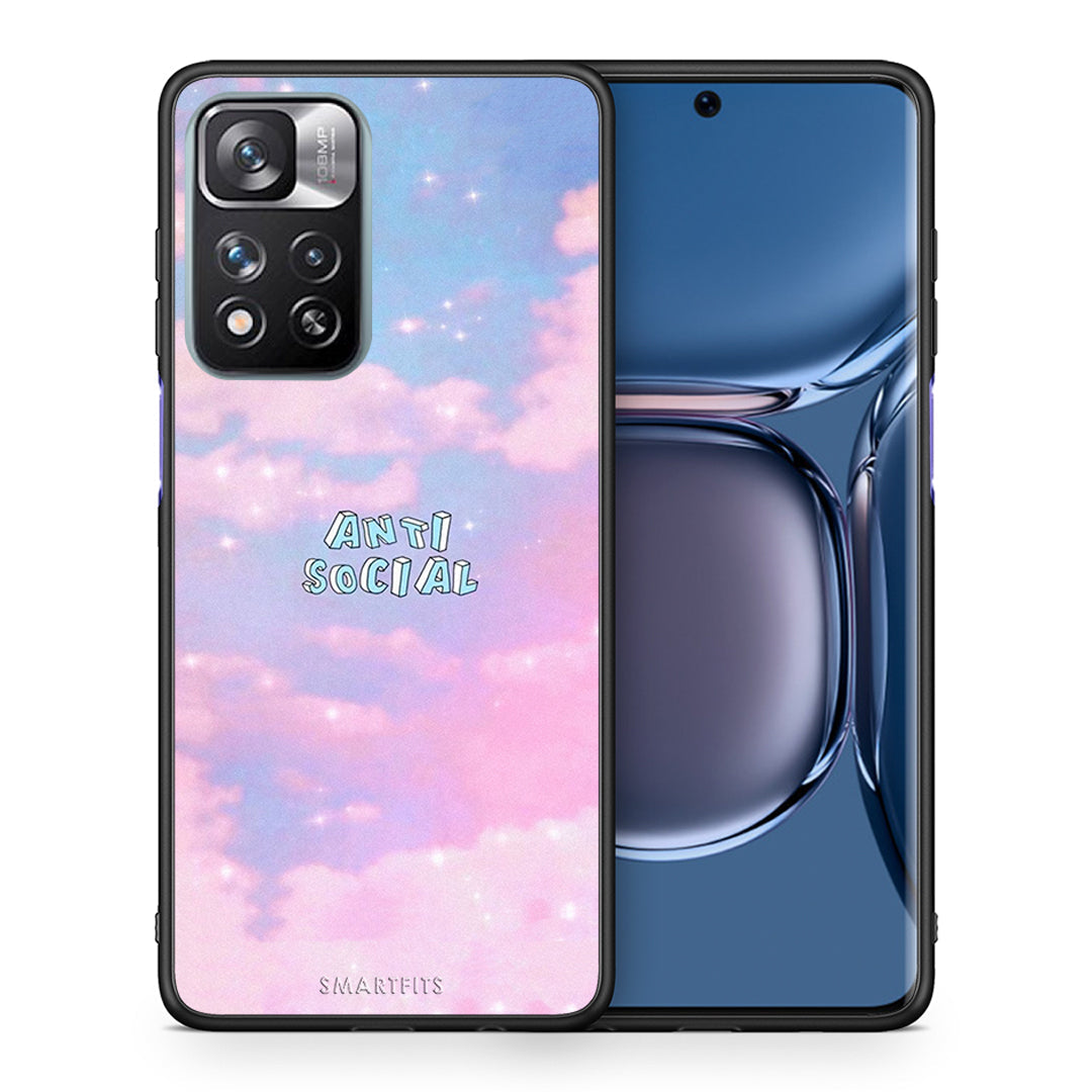 Θήκη Αγίου Βαλεντίνου Xiaomi Redmi Note 11 Pro / 11 Pro+ Anti Social από τη Smartfits με σχέδιο στο πίσω μέρος και μαύρο περίβλημα | Xiaomi Redmi Note 11 Pro / 11 Pro+ Anti Social case with colorful back and black bezels