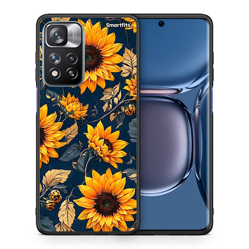 Θήκη Xiaomi Redmi Note 11 Pro / 11 Pro+ Autumn Sunflowers από τη Smartfits με σχέδιο στο πίσω μέρος και μαύρο περίβλημα | Xiaomi Redmi Note 11 Pro / 11 Pro+ Autumn Sunflowers case with colorful back and black bezels