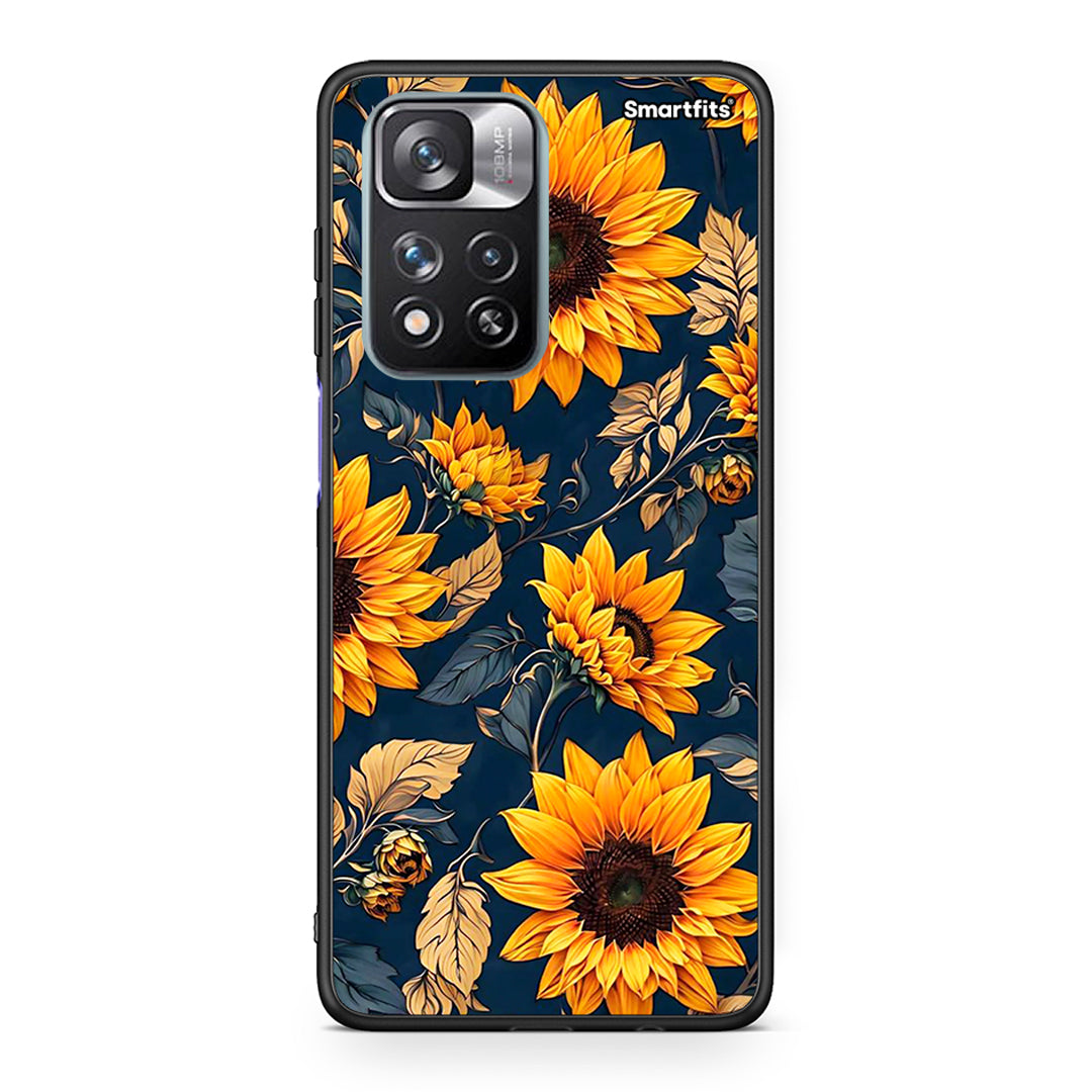 Xiaomi Redmi Note 11 Pro / 11 Pro+ Autumn Sunflowers Θήκη από τη Smartfits με σχέδιο στο πίσω μέρος και μαύρο περίβλημα | Smartphone case with colorful back and black bezels by Smartfits