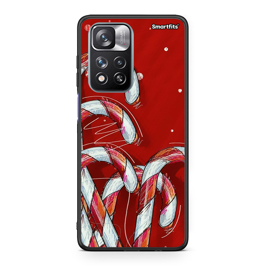 Xiaomi Redmi Note 11 Pro/11 Pro+ Candy Cane θήκη από τη Smartfits με σχέδιο στο πίσω μέρος και μαύρο περίβλημα | Smartphone case with colorful back and black bezels by Smartfits