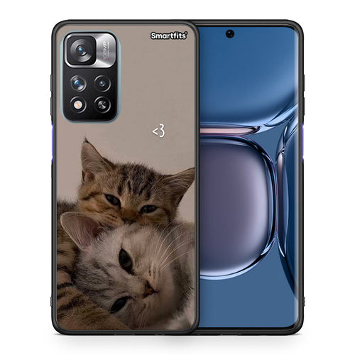 Θήκη Xiaomi Redmi Note 11 Pro / 11 Pro+ Cats In Love από τη Smartfits με σχέδιο στο πίσω μέρος και μαύρο περίβλημα | Xiaomi Redmi Note 11 Pro / 11 Pro+ Cats In Love case with colorful back and black bezels