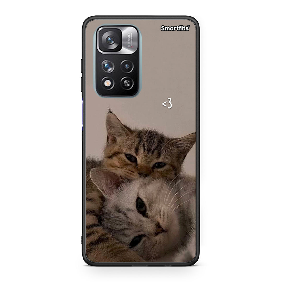 Xiaomi Redmi Note 11 Pro / 11 Pro+ Cats In Love Θήκη από τη Smartfits με σχέδιο στο πίσω μέρος και μαύρο περίβλημα | Smartphone case with colorful back and black bezels by Smartfits