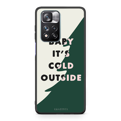 Xiaomi Redmi Note 11 Pro / 11 Pro+ Cold Outside Χριστουγεννιάτικη Θήκη από τη Smartfits με σχέδιο στο πίσω μέρος και μαύρο περίβλημα | Smartphone case with colorful back and black bezels by Smartfits