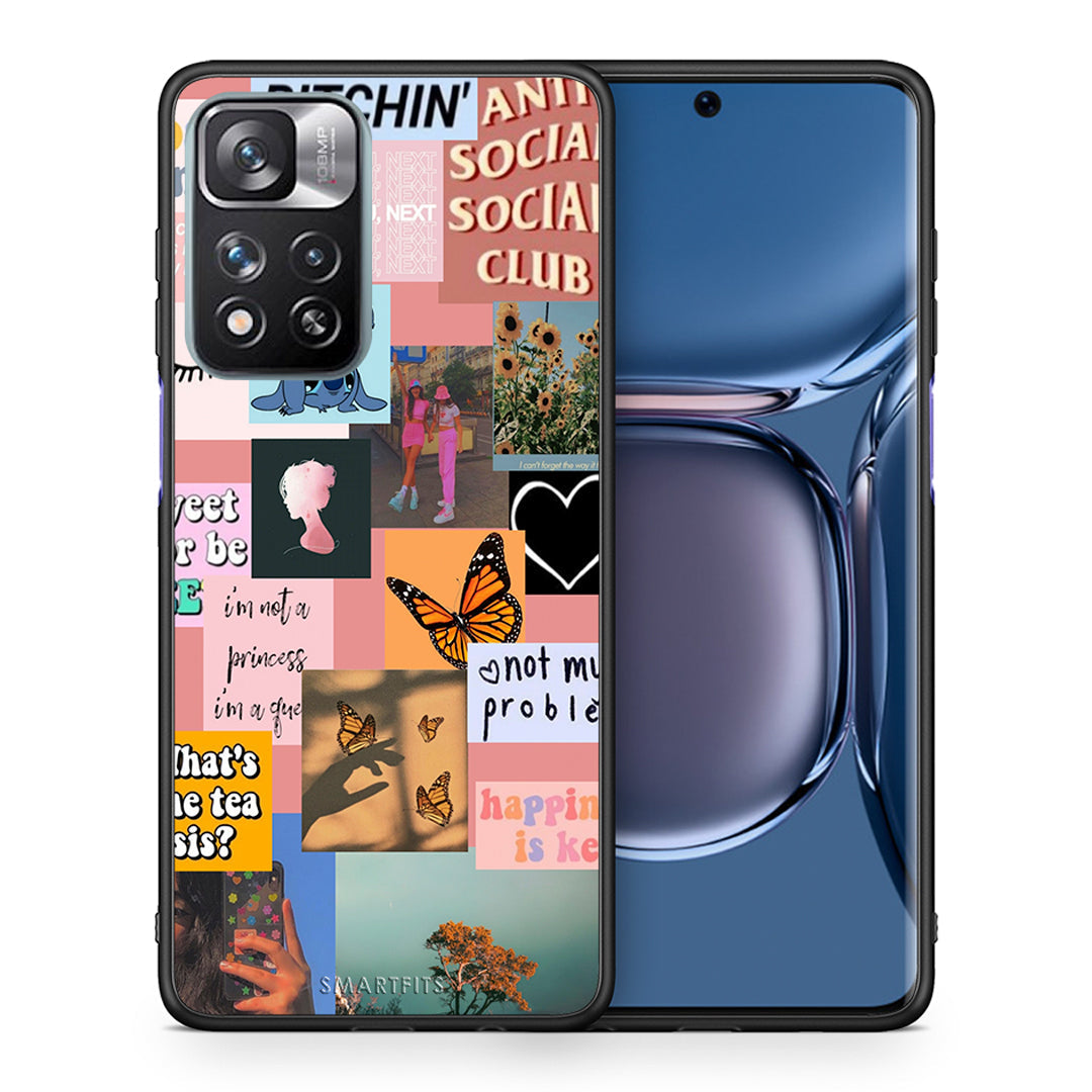 Θήκη Αγίου Βαλεντίνου Xiaomi Redmi Note 11 Pro / 11 Pro+ Collage Bitchin από τη Smartfits με σχέδιο στο πίσω μέρος και μαύρο περίβλημα | Xiaomi Redmi Note 11 Pro / 11 Pro+ Collage Bitchin case with colorful back and black bezels