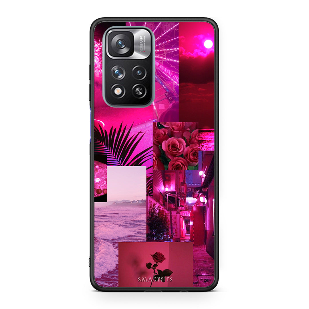 Xiaomi Redmi Note 11 Pro / 11 Pro+ Collage Red Roses Θήκη Αγίου Βαλεντίνου από τη Smartfits με σχέδιο στο πίσω μέρος και μαύρο περίβλημα | Smartphone case with colorful back and black bezels by Smartfits