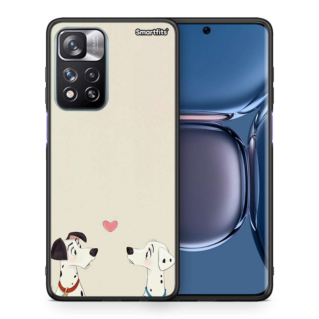 Θήκη Xiaomi Redmi Note 11 Pro/11 Pro+ Dalmatians Love από τη Smartfits με σχέδιο στο πίσω μέρος και μαύρο περίβλημα | Xiaomi Redmi Note 11 Pro/11 Pro+ Dalmatians Love case with colorful back and black bezels