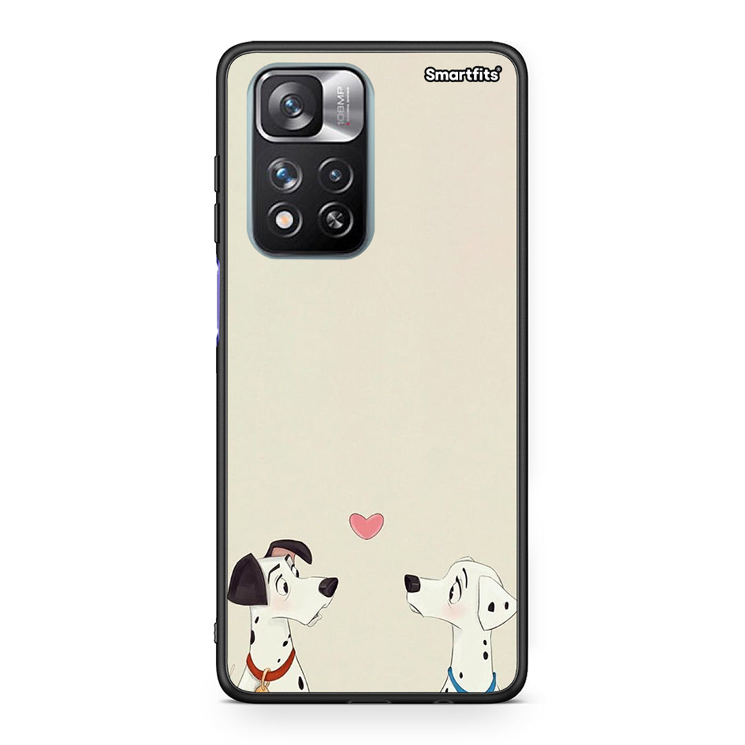Xiaomi Redmi Note 11 Pro/11 Pro+ Dalmatians Love θήκη από τη Smartfits με σχέδιο στο πίσω μέρος και μαύρο περίβλημα | Smartphone case with colorful back and black bezels by Smartfits