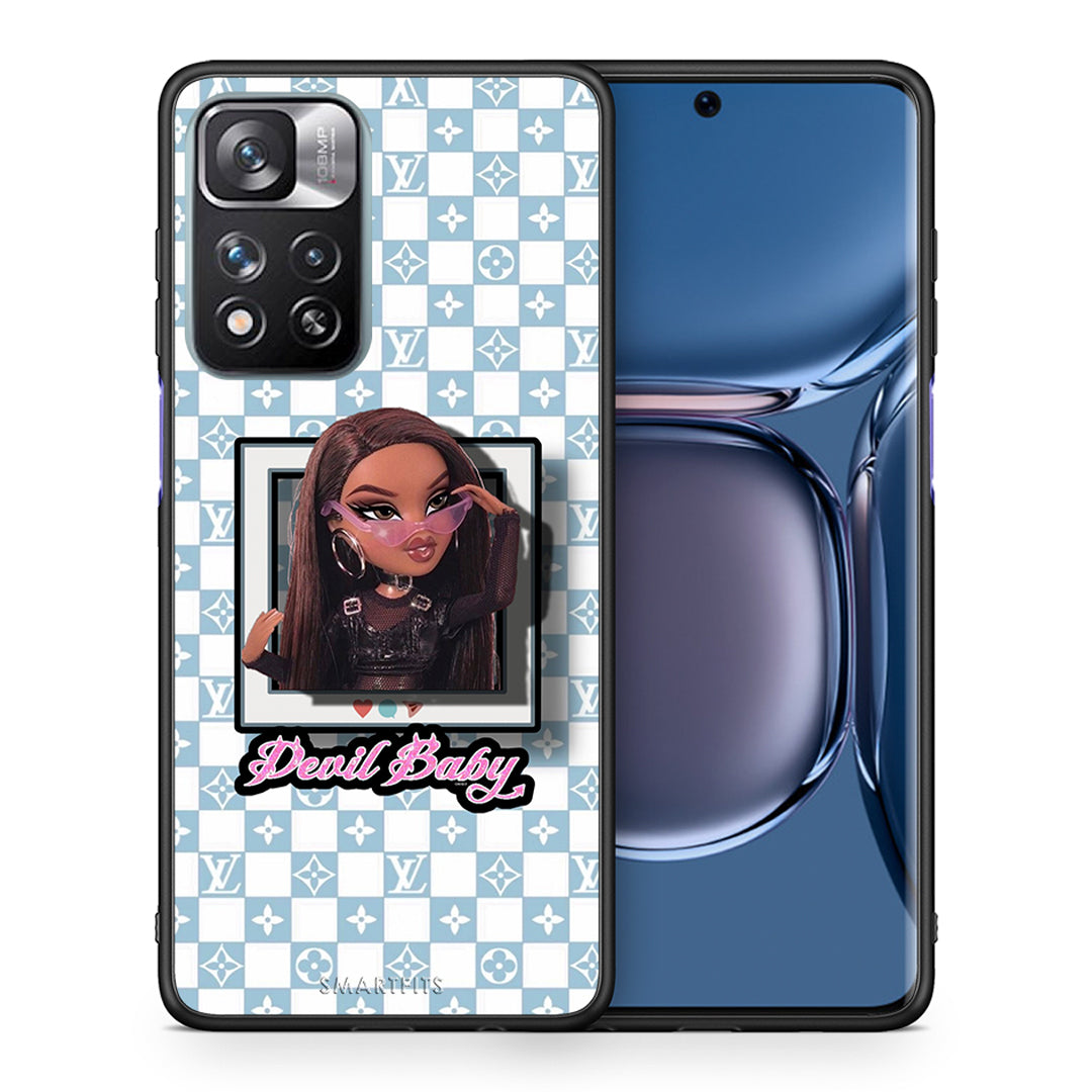 Θήκη Αγίου Βαλεντίνου Xiaomi Redmi Note 11 Pro / 11 Pro+ Devil Baby από τη Smartfits με σχέδιο στο πίσω μέρος και μαύρο περίβλημα | Xiaomi Redmi Note 11 Pro / 11 Pro+ Devil Baby case with colorful back and black bezels