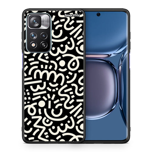 Θήκη Xiaomi Redmi Note 11 Pro / 11 Pro+ Doodle Art από τη Smartfits με σχέδιο στο πίσω μέρος και μαύρο περίβλημα | Xiaomi Redmi Note 11 Pro / 11 Pro+ Doodle Art case with colorful back and black bezels