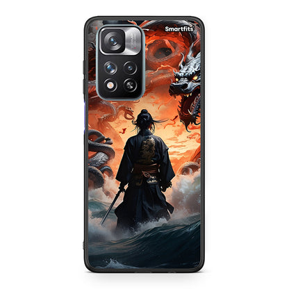 Xiaomi Redmi Note 11 Pro/11 Pro+ Dragons Fight θήκη από τη Smartfits με σχέδιο στο πίσω μέρος και μαύρο περίβλημα | Smartphone case with colorful back and black bezels by Smartfits