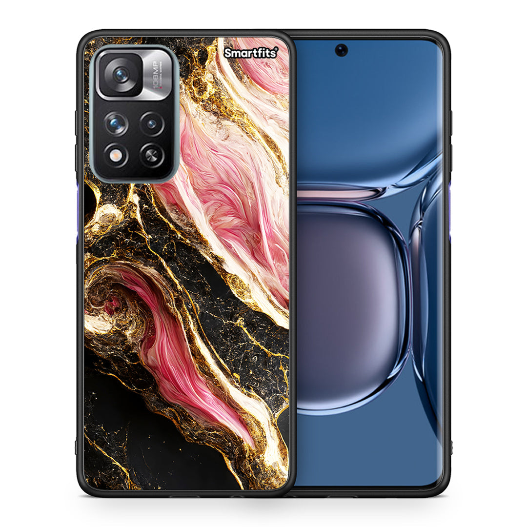 Θήκη Xiaomi Redmi Note 11 Pro/11 Pro+ Glamorous Pink Marble από τη Smartfits με σχέδιο στο πίσω μέρος και μαύρο περίβλημα | Xiaomi Redmi Note 11 Pro/11 Pro+ Glamorous Pink Marble case with colorful back and black bezels