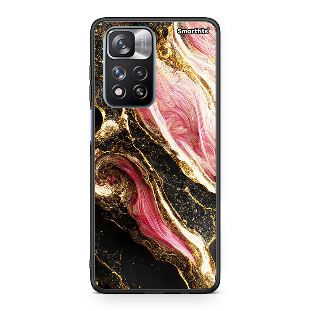 Xiaomi Redmi Note 11 Pro/11 Pro+ Glamorous Pink Marble θήκη από τη Smartfits με σχέδιο στο πίσω μέρος και μαύρο περίβλημα | Smartphone case with colorful back and black bezels by Smartfits