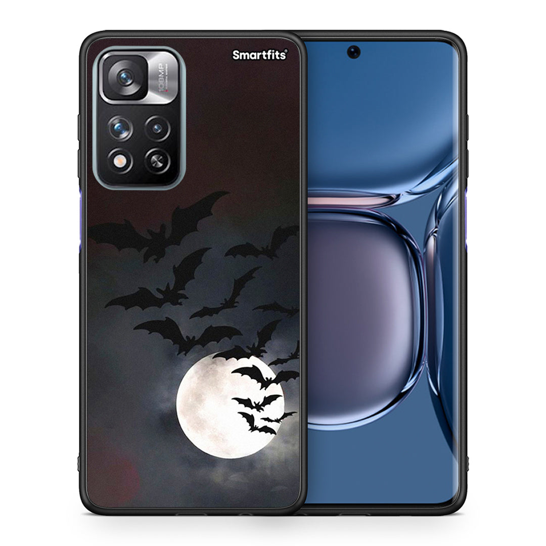 Θήκη Xiaomi Redmi Note 11 Pro / 11 Pro+ Halloween Bat Night από τη Smartfits με σχέδιο στο πίσω μέρος και μαύρο περίβλημα | Xiaomi Redmi Note 11 Pro / 11 Pro+ Halloween Bat Night case with colorful back and black bezels