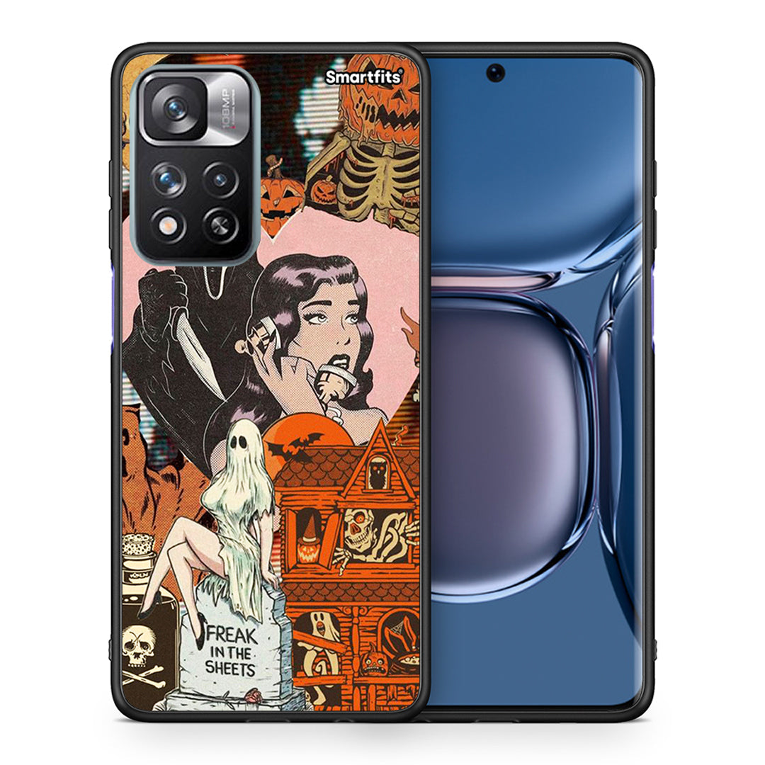 Θήκη Xiaomi Redmi Note 11 Pro / 11 Pro+ Halloween Collage από τη Smartfits με σχέδιο στο πίσω μέρος και μαύρο περίβλημα | Xiaomi Redmi Note 11 Pro / 11 Pro+ Halloween Collage case with colorful back and black bezels