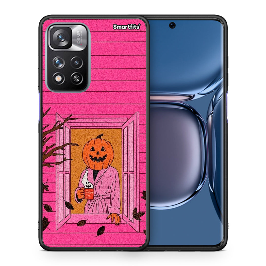 Θήκη Xiaomi Redmi Note 11 Pro / 11 Pro+ Halloween Pumpkin Lady από τη Smartfits με σχέδιο στο πίσω μέρος και μαύρο περίβλημα | Xiaomi Redmi Note 11 Pro / 11 Pro+ Halloween Pumpkin Lady case with colorful back and black bezels