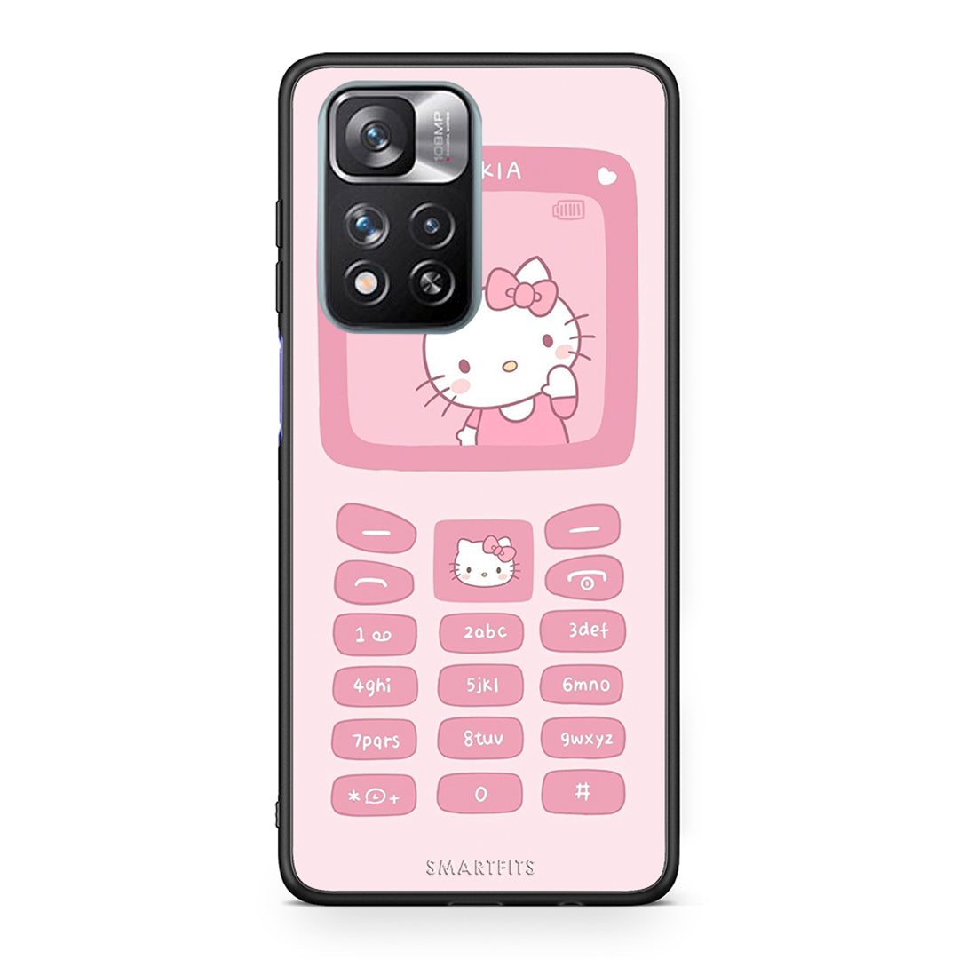 Xiaomi Redmi Note 11 Pro / 11 Pro+ Hello Kitten Θήκη Αγίου Βαλεντίνου από τη Smartfits με σχέδιο στο πίσω μέρος και μαύρο περίβλημα | Smartphone case with colorful back and black bezels by Smartfits