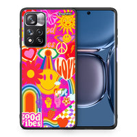 Thumbnail for Θήκη Xiaomi Redmi Note 11 Pro/11 Pro+ Hippie Love από τη Smartfits με σχέδιο στο πίσω μέρος και μαύρο περίβλημα | Xiaomi Redmi Note 11 Pro/11 Pro+ Hippie Love case with colorful back and black bezels