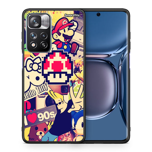 Θήκη Xiaomi Redmi Note 11 Pro/11 Pro+ Love The 90s από τη Smartfits με σχέδιο στο πίσω μέρος και μαύρο περίβλημα | Xiaomi Redmi Note 11 Pro/11 Pro+ Love The 90s case with colorful back and black bezels