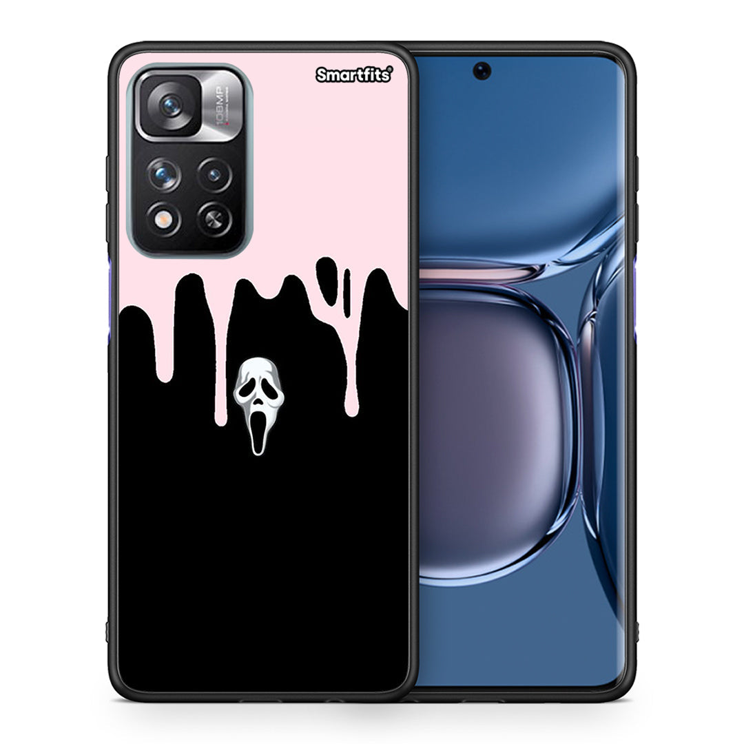 Θήκη Xiaomi Redmi Note 11 Pro / 11 Pro+ Melting Halloween Mask από τη Smartfits με σχέδιο στο πίσω μέρος και μαύρο περίβλημα | Xiaomi Redmi Note 11 Pro / 11 Pro+ Melting Halloween Mask case with colorful back and black bezels