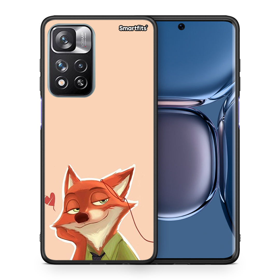 Θήκη Xiaomi Redmi Note 11 Pro/11 Pro+ Nick Wilde And Judy Hopps Love 1 από τη Smartfits με σχέδιο στο πίσω μέρος και μαύρο περίβλημα | Xiaomi Redmi Note 11 Pro/11 Pro+ Nick Wilde And Judy Hopps Love 1 case with colorful back and black bezels