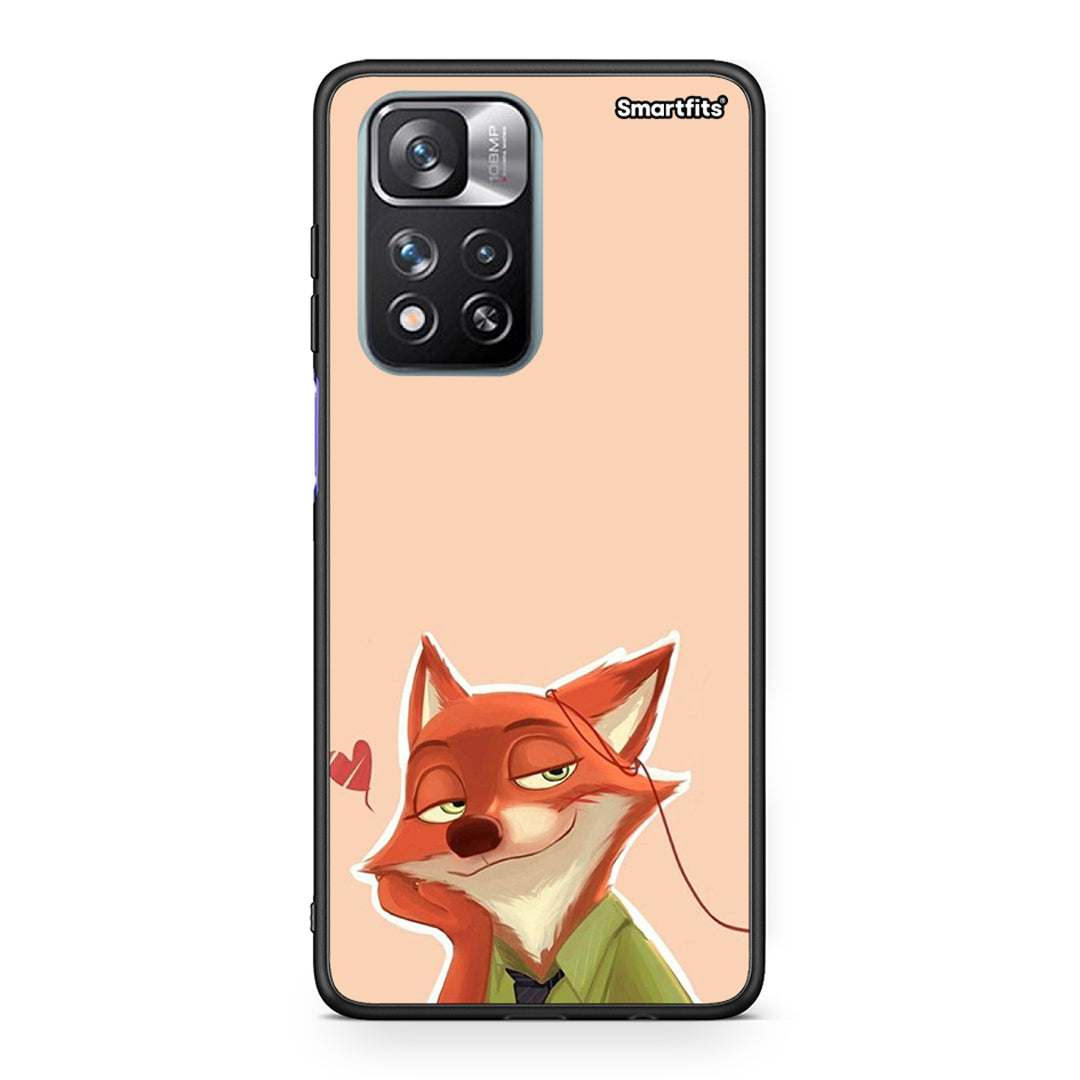 Xiaomi Redmi Note 11 Pro/11 Pro+ Nick Wilde And Judy Hopps Love 1 θήκη από τη Smartfits με σχέδιο στο πίσω μέρος και μαύρο περίβλημα | Smartphone case with colorful back and black bezels by Smartfits