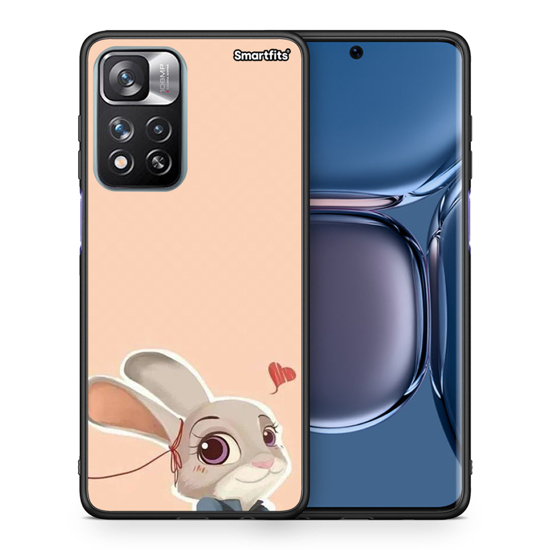 Θήκη Xiaomi Redmi Note 11 Pro/11 Pro+ Nick Wilde And Judy Hopps Love 2 από τη Smartfits με σχέδιο στο πίσω μέρος και μαύρο περίβλημα | Xiaomi Redmi Note 11 Pro/11 Pro+ Nick Wilde And Judy Hopps Love 2 case with colorful back and black bezels