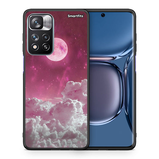 Θήκη Xiaomi Redmi Note 11 Pro / 11 Pro+ Pink Moon από τη Smartfits με σχέδιο στο πίσω μέρος και μαύρο περίβλημα | Xiaomi Redmi Note 11 Pro / 11 Pro+ Pink Moon case with colorful back and black bezels