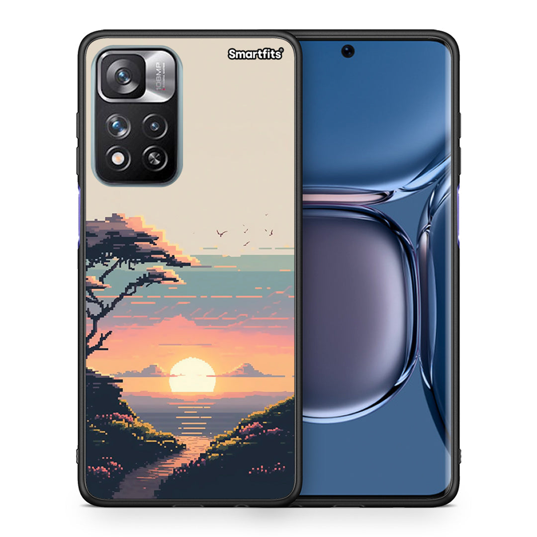 Θήκη Xiaomi Redmi Note 11 Pro / 11 Pro+ Pixel Sunset από τη Smartfits με σχέδιο στο πίσω μέρος και μαύρο περίβλημα | Xiaomi Redmi Note 11 Pro / 11 Pro+ Pixel Sunset case with colorful back and black bezels